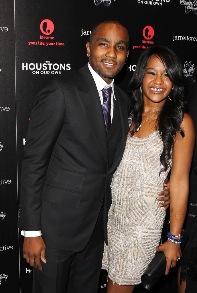 Nick Gordon and Bobbi Kristina Brown attend the premiere party for "The Houstons On Our Own" at the Tribeca Grand hotel on Monday, Oct. 22, 2012 in New York. ( Photo by Donald Traill/Invision/AP)