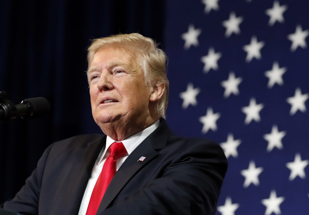 President Donald Trump speaks about tax reform at the Loren Cook Company, Wednesday, Aug. 30, 2017, in Springfield, Mo. (AP Photo/Alex Brandon)