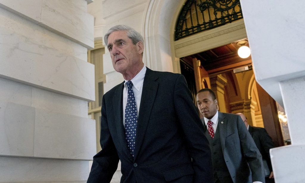 Former FBI Director Robert Mueller, the special counsel probing Russian interference in the 2016 election, departs Capitol Hill following a closed door meeting, Wednesday, June 21, 2017, in Washington. (AP Photo/Andrew Harnik)
