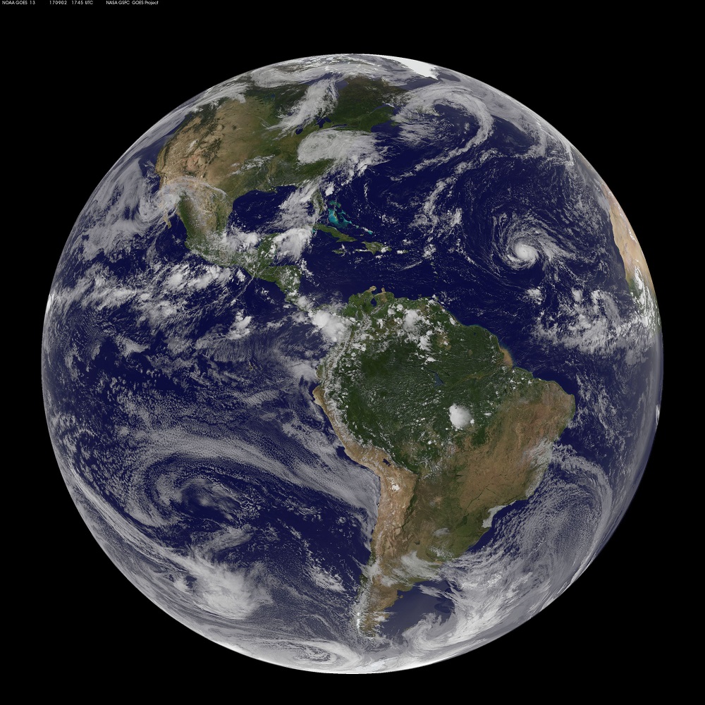 This enhanced satellite image made available by the NOAA GOES Project shows Irma, in the middle of the Atlantic Ocean on Saturday, Sept. 2, 2017 at 1:45 p.m. In the wake of Harvey, meteorologists are already looking warily at another system: Hurricane Irma, which intensified from a tropical storm to a major hurricane in just 30 hours, is steadily moving west across the Atlantic. It’s still several days away from the nearest land just south of Puerto Rico. (NASA/NOAA via AP)