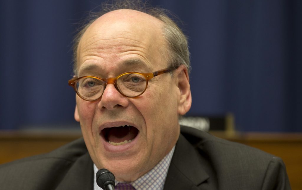 House Transportation and Infrastructure Committee member Rep. Steve Cohen, D-Tenn. gestures as he speaks on Capitol Hill in Washington, Thursday, May 16, 2013, during the committee's markup to consider legislation on the Keystone XL pipeline project and other measures. (AP Photo/Carolyn Kaster)