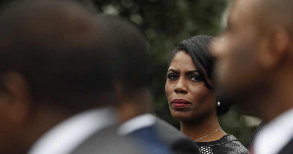 White House Director of communications for the Office of Public Liaison Omarosa Manigault stands with the of leaders of Historically Black Colleges and Universities (HBCU) outside the West Wing of the White House in Washington, Tuesday, Feb. 28, 2017. President Donald Trump signed an executive order Tuesday aimed at signaling his commitment to historically black colleges and universities, saying that those schools will be "an absolute priority for this White House."(AP Photo/Pablo Martinez Monsivais)