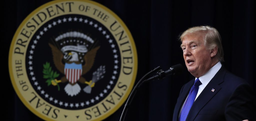 President Donald Trump speaks at the Conversations with the Women of America at the Eisenhower Executive Office Building on the White House complex in Washington, Tuesday, Jan. 16, 2018. (AP Photo/Manuel Balce Ceneta)