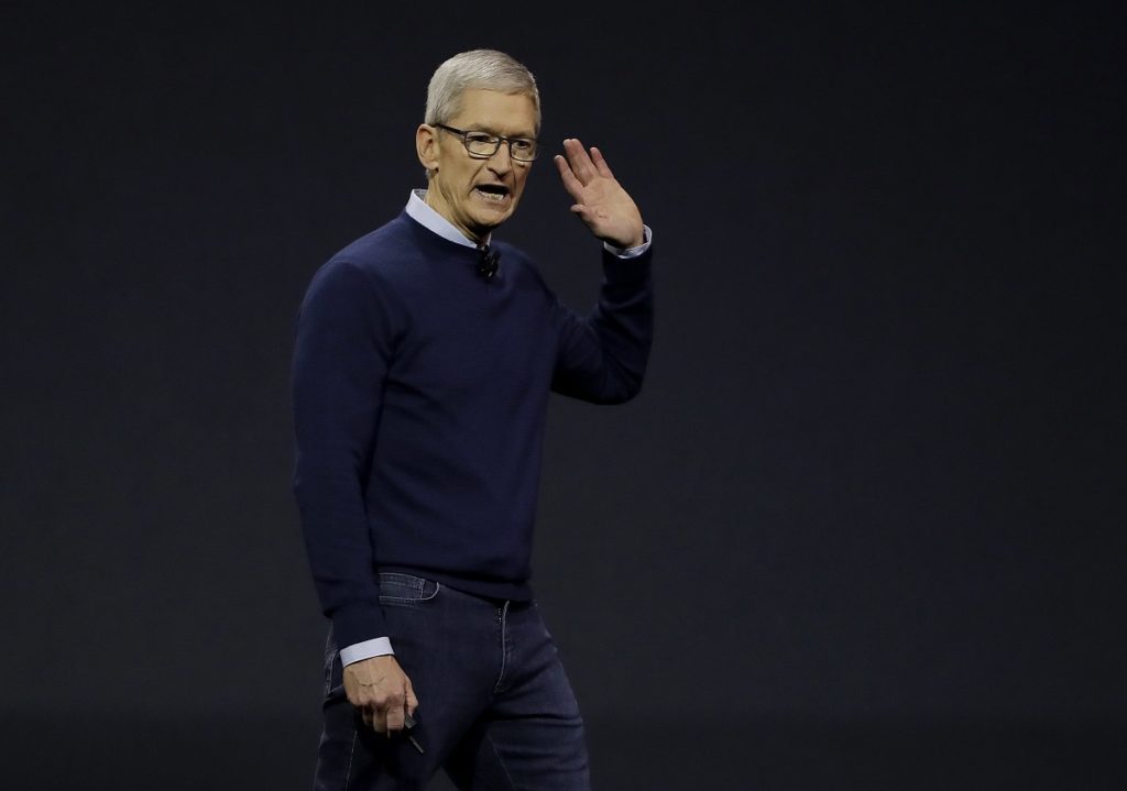Apple CEO Tim Cook speaks during an announcement of new products at the Apple Worldwide Developers Conference in San Jose, Calif., Monday, June 5, 2017. (AP Photo/Marcio Jose Sanchez)
