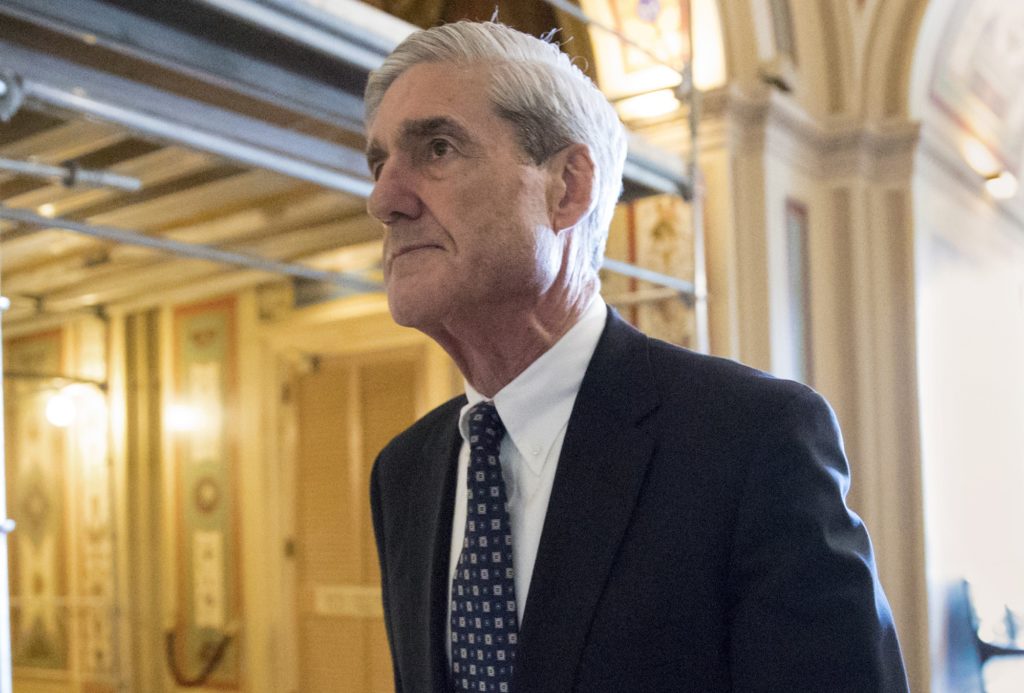 FILE - In this June 21, 2017, file photo, special counsel Robert Mueller departs after a meeting on Capitol Hill in Washington. (AP Photo/J. Scott Applewhite, File)