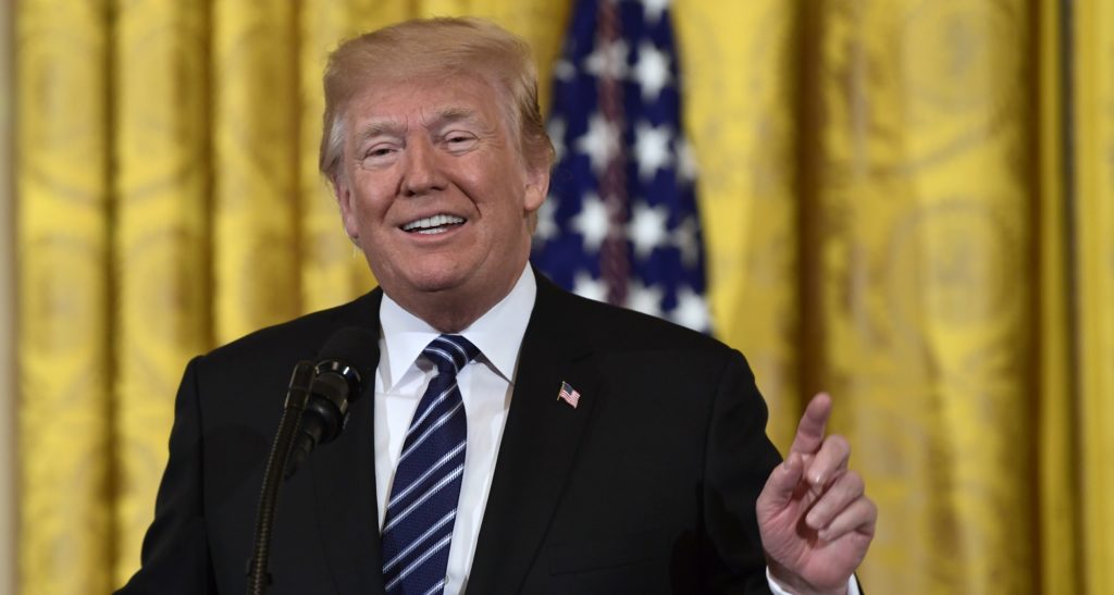 President Donald Trump speaks in the East Room of the White House in Washington, Friday, May 18, 2018, during a Prison Reform Summit. (AP Photo/Susan Walsh)
