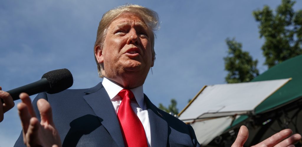 President Donald Trump speaks to reporters at the White House, Friday, June 15, 2018, in Washington. (AP Photo/Evan Vucci)