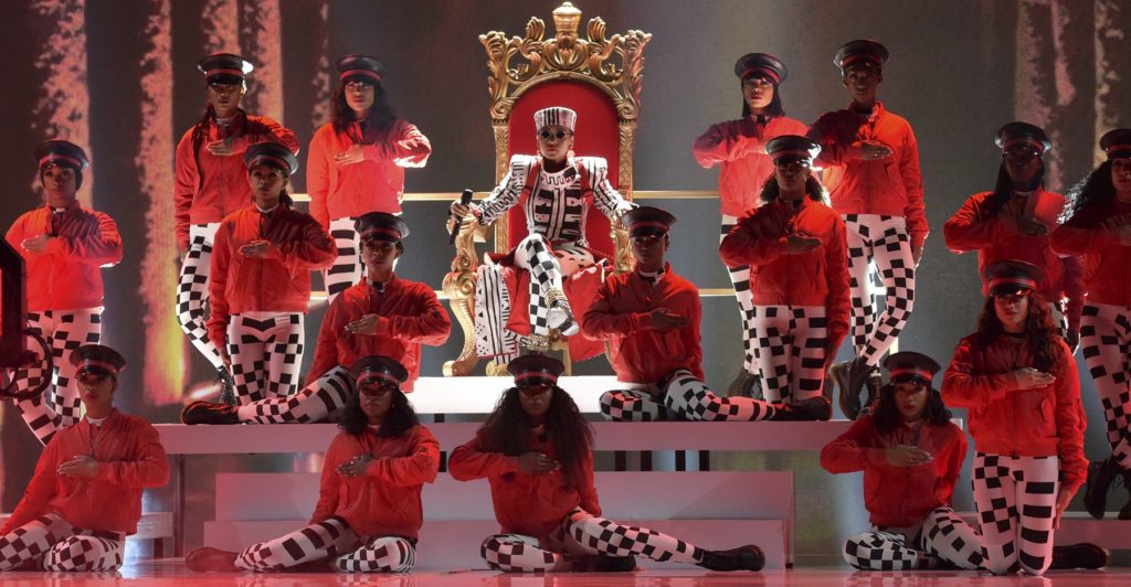 Janelle Monae performs at the BET Awards at the Microsoft Theater on Sunday, June 24, 2018, in Los Angeles. (Photo by Richard Shotwell/Invision/AP)