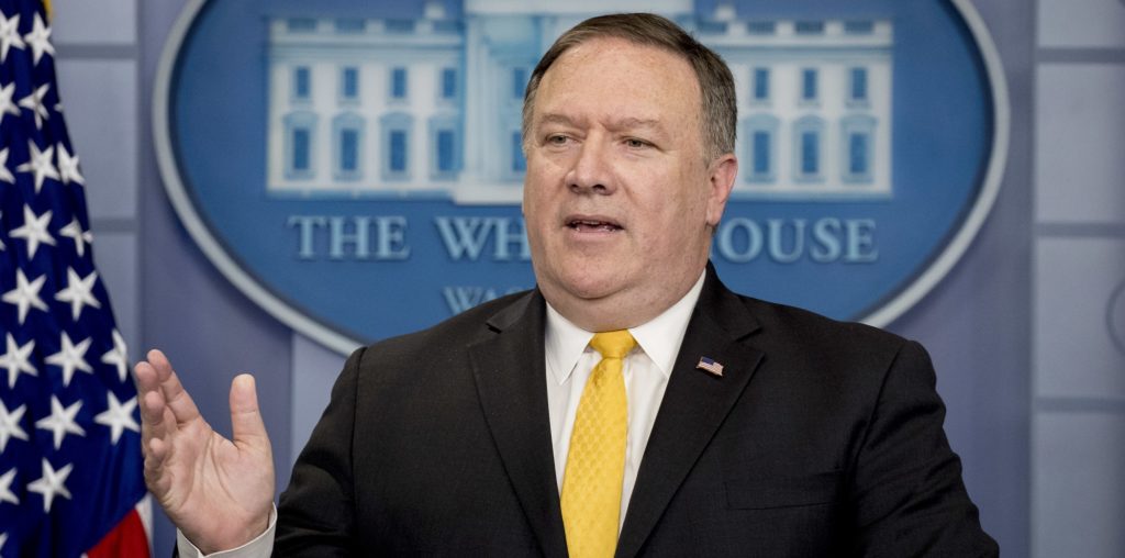 Secretary of State Mike Pompeo speaks at a news conference on North Korea in the briefing room at the White House, Thursday, June 7, 2018, in Washington. (AP Photo/Andrew Harnik)