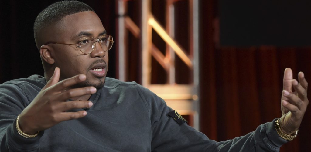 Nas participates in the "Nas Live from the Kennedy Center : Classical Hip-Hop" panel during the PBS Television Critics Association Winter Press Tour on Tuesday, Jan. 16, 2018, in Pasadena, Calif. (Photo by Richard Shotwell/Invision/AP)