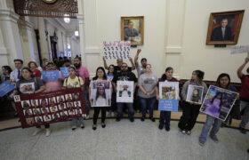 Parents and relatives of the students killed in the Uvalde school shooting join others protesting at the Texas Capitol