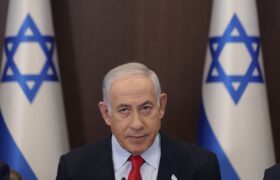 Israeli Prime Minister Benjamin Netanyahu attends the weekly cabinet meeting at the prime minister's office in Jerusalem